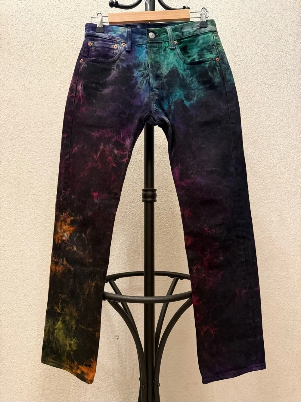 Vintage Levi's 501 button-flies Handcrafted Tie Dye Jeans Made in USA